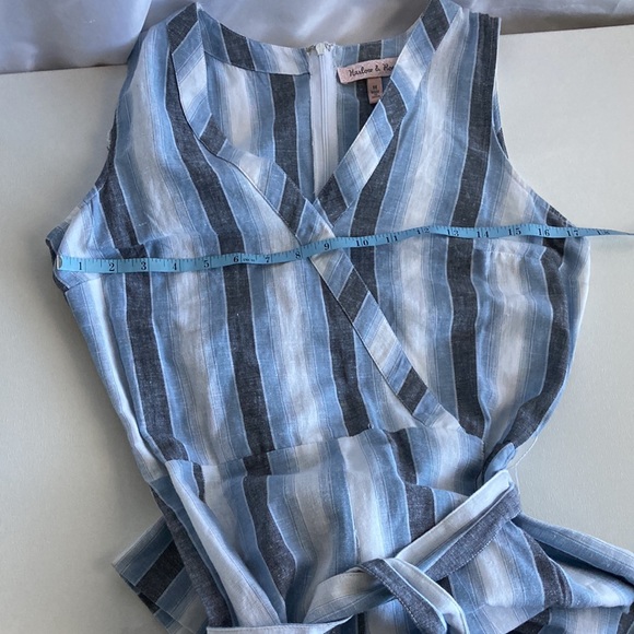 Harlow & Rose Cropped Striped Jumpsuit Size Medium - Picture 9 of 10
